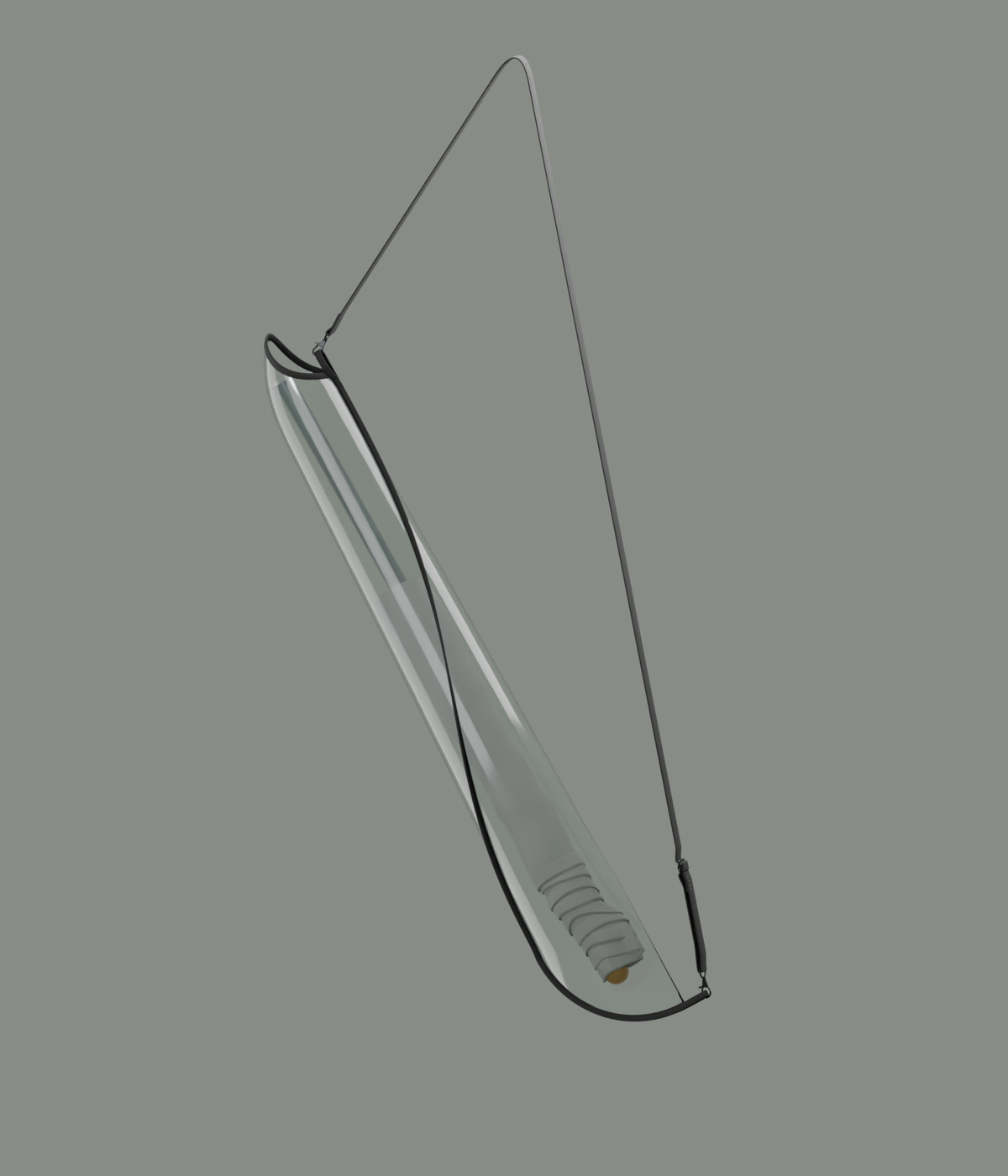 Clear Flagpole Bag with classic black binding and matching XL strap; pole and plain flag shown for fit and sold separately