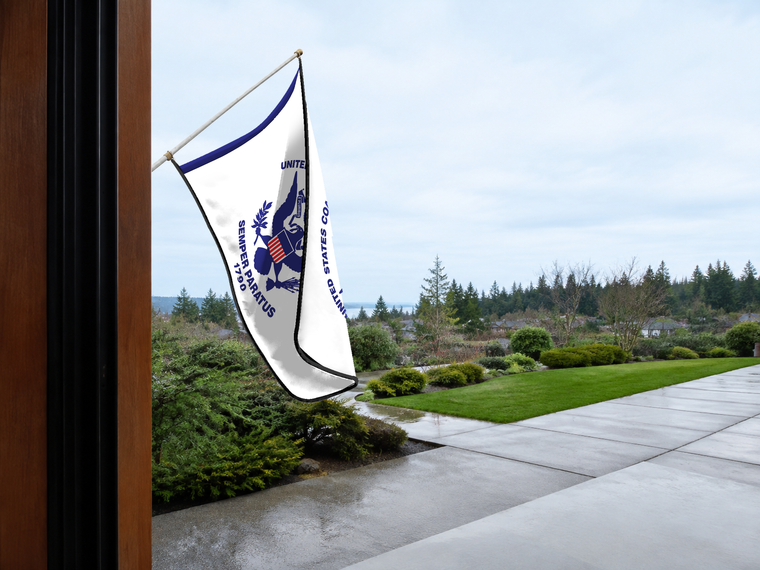 United States Coast Guard Flag — licensing proof Authentic Gameday Flag — approved one-scene environment view — EXO R89 — item_id=civic-us-coast-guard-service-flag-proof — source_sha256=068a9b8e3d9b3b5edc1d5a975cf8aa6cf50c7f82e18525cc746646923e5f6b44