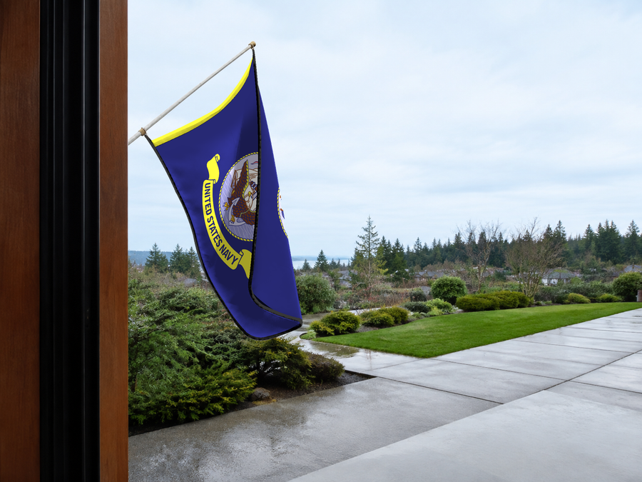 United States Navy Flag — licensing proof Authentic Gameday Flag — approved one-scene environment view — EXO R89 — item_id=civic-us-navy-service-flag-proof — source_sha256=0d59f4a75c396194fd678ec317d36654ca61b2d949b72143630d2e145ece256f