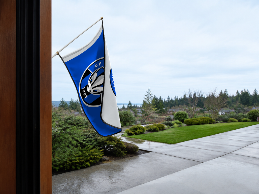 CF Montréal Authentic Gameday Flag — approved one-scene environment view — EXO R89 — item_id=mls-cf-montreal — source_sha256=d4c26d076e6dc1c04d66044b9a31047e0d1cef3606ff25700a9ee17fd6652da1