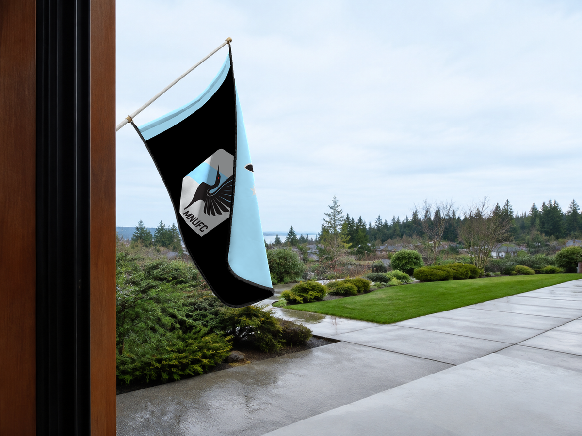 Minnesota United FC Authentic Gameday Flag — approved one-scene environment view — EXO R89 — item_id=mls-minnesota-united-fc — source_sha256=c303f0d854a7fe5154fabbdc4ba60003ae7e1b33464134ff8248e82736c0ac39