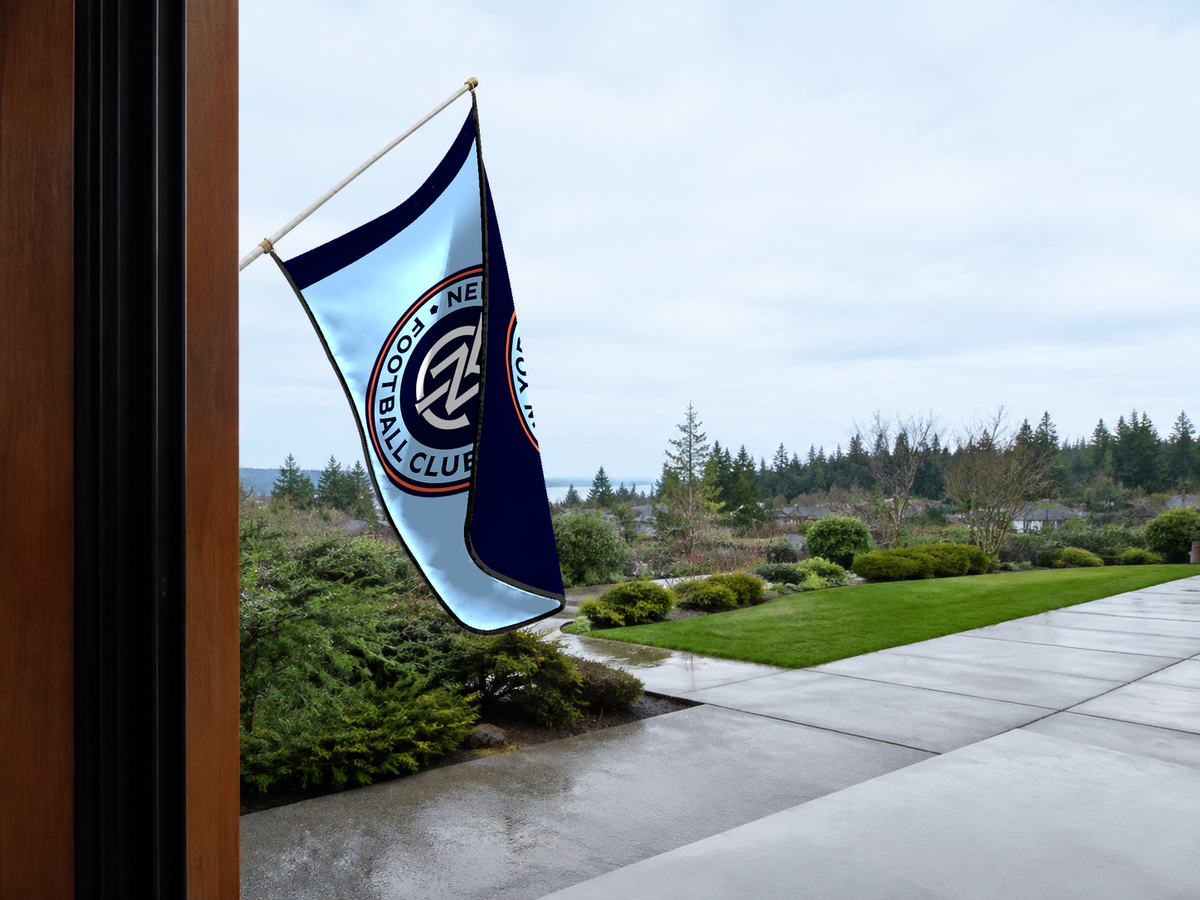 New York City FC Authentic Gameday Flag — approved one-scene environment view — EXO R89 — item_id=mls-new-york-city-fc — source_sha256=456372b92af8cf399e6d45384852ec73ecc7d63d4cfa7c87aca9b1a33cfb5383