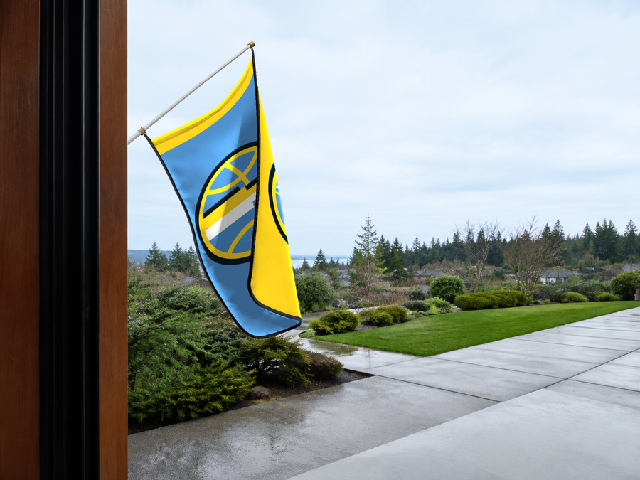 Chicago Sky Authentic Gameday Flag — approved one-scene environment view — EXO R89 — item_id=wnba-chicago-sky — source_sha256=54ea9d2e6232414f1df76b11349e9e73b4676028cb43f040fd2877ee72a0827c