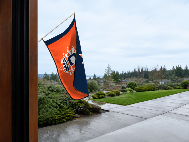 Connecticut Sun Authentic Gameday Flag — approved one-scene environment view — EXO R89 — item_id=wnba-connecticut-sun — source_sha256=317a1bc7f696e2fd987c1e881dd14ddb8081a8ec124fa49f68b47cc0999a87f0