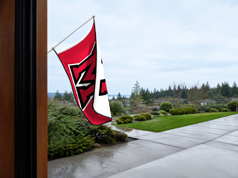 Miami (OH) RedHawks Authentic Gameday Flag — approved one-scene environment view — EXO R89 — item_id=ncaa-fbs-miami-oh-redhawks — source_sha256=ce0d1efc0fc23af7502663d15de4be70186b8300ae60a6cd5d3c8096f0a40b98