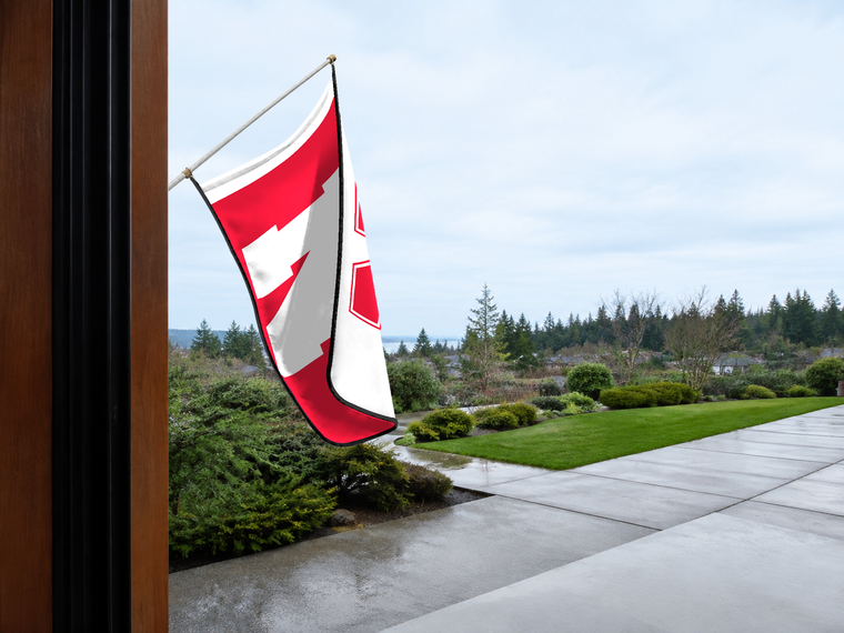 Nebraska Cornhuskers Authentic Gameday Flag — approved one-scene environment view — EXO R89 — item_id=ncaa-fbs-nebraska-cornhuskers — source_sha256=7cecc0a4d265e8a54fd74d0b0ec5ec15e2b64f73dc17084caf69eeefaf2e41ab