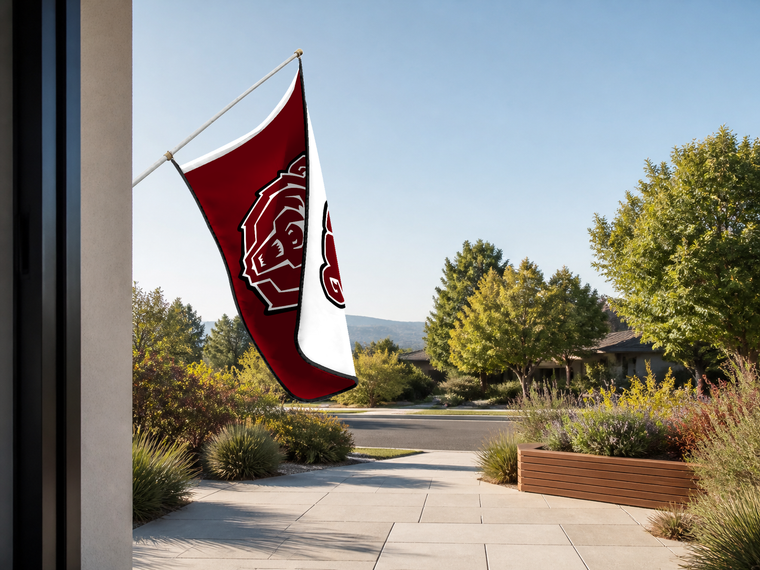 Missouri State Bears Authentic Gameday Flag — approved one-scene environment view — EXO R89 — item_id=ncaa-fbs-missouri-state-bears — source_sha256=13e32208f06b33a9ab075d112ecde28033316fcf1f592caac1caa8d132d413dc