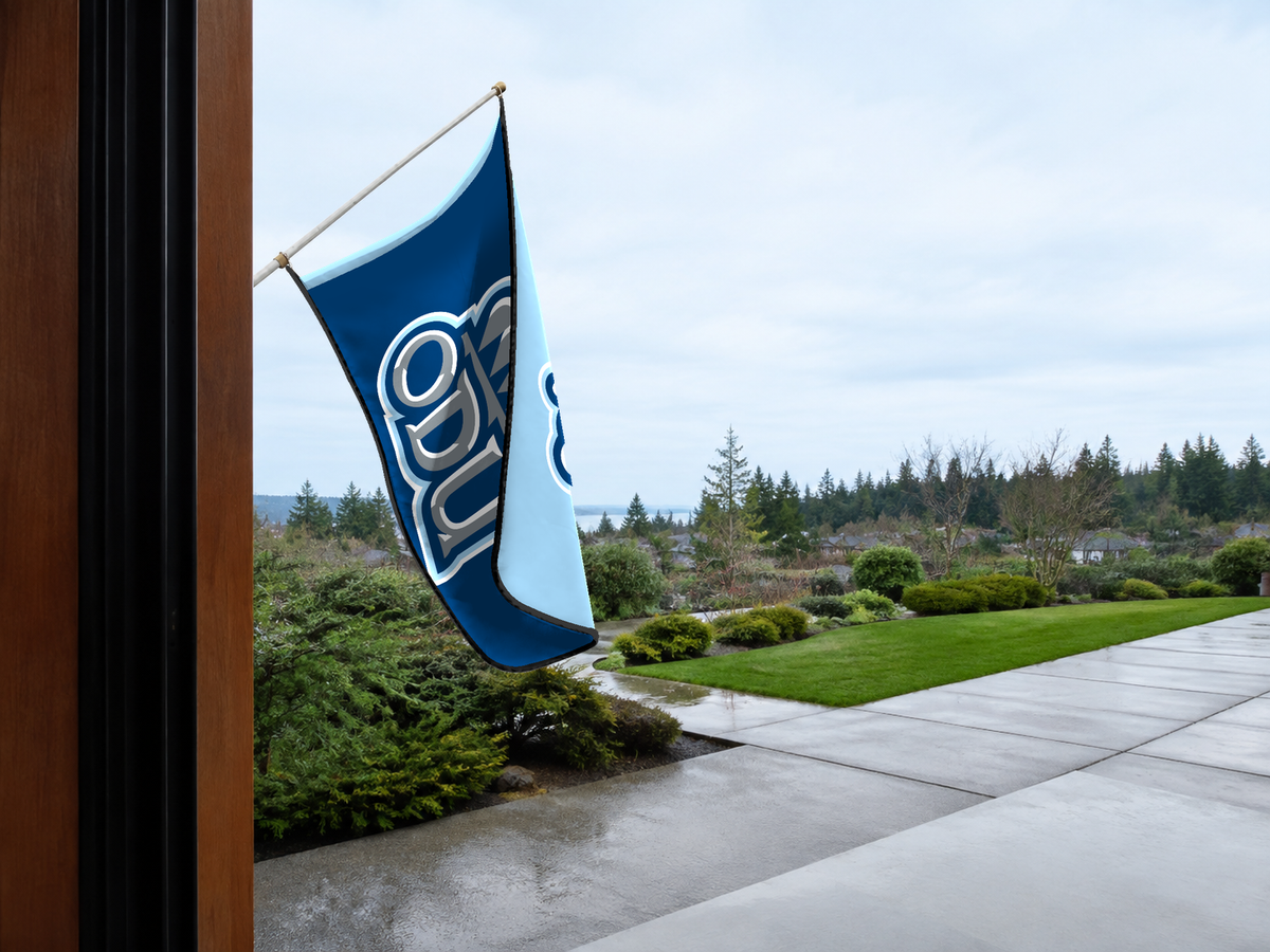 Old Dominion Monarchs Authentic Gameday Flag — approved one-scene environment view — EXO R89 — item_id=ncaa-fbs-old-dominion-monarchs — source_sha256=df716a0045c46d59a2029061d1da48635c8421209a35147454a5ad3457d9ccf1