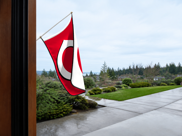 Cincinnati Reds Authentic Gameday Flag — approved one-scene environment view — EXO R89 — item_id=mlb-cincinnati-reds — source_sha256=c74aedcb673c5bb3d351ca251fee000b0b82a6d2f3961cbf7b3618347ff1464f