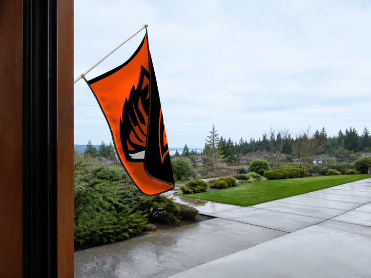 Oregon State Beavers Authentic Gameday Flag — approved one-scene environment view — EXO R89 — item_id=ncaa-fbs-oregon-state-beavers — source_sha256=76e7922ab5b9154216e7b53883780d0f2af7df0e6b2b191a8493b4688eace376