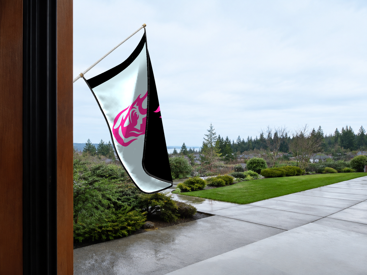 Portland Fire Authentic Gameday Flag — approved one-scene environment view — EXO R89 — item_id=wnba-portland-fire — source_sha256=49c9e8af314e77ff4c7fa9e9368a740336e46a92d4eee27b6773cd3df40891e2