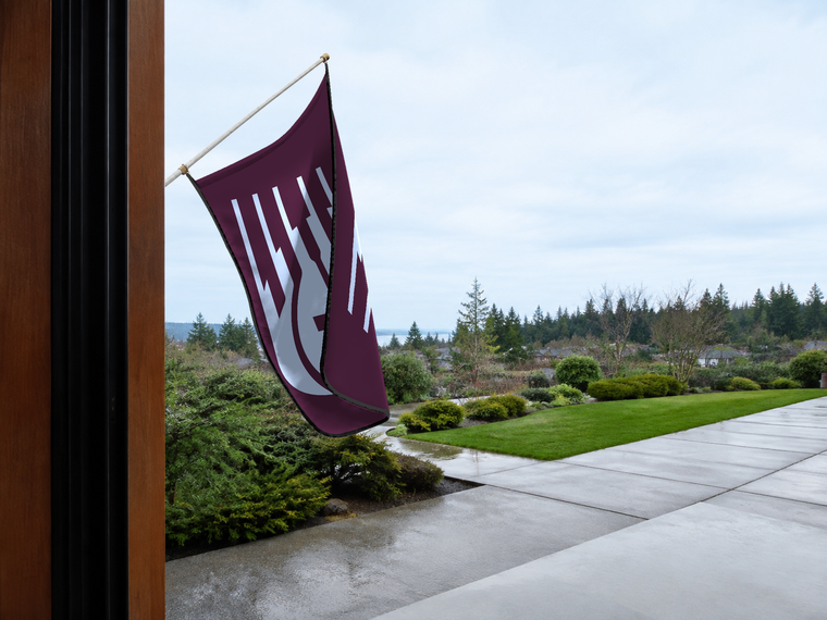 Toronto Tempo Authentic Gameday Flag — approved one-scene environment view — EXO R89 — item_id=wnba-toronto-tempo — source_sha256=eaf26cfaffadeca3190b1a70d8115752bcf202aa959fe6e48ff49c59144a7eed