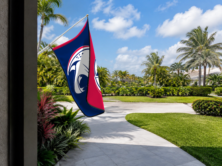 South Alabama Jaguars Authentic Gameday Flag — approved one-scene environment view — EXO R89 — item_id=ncaa-fbs-south-alabama-jaguars — source_sha256=3e26290a4d505d677496ef4ed68ef2d593d5a83f7da5b09dd940f6b46b5d0893