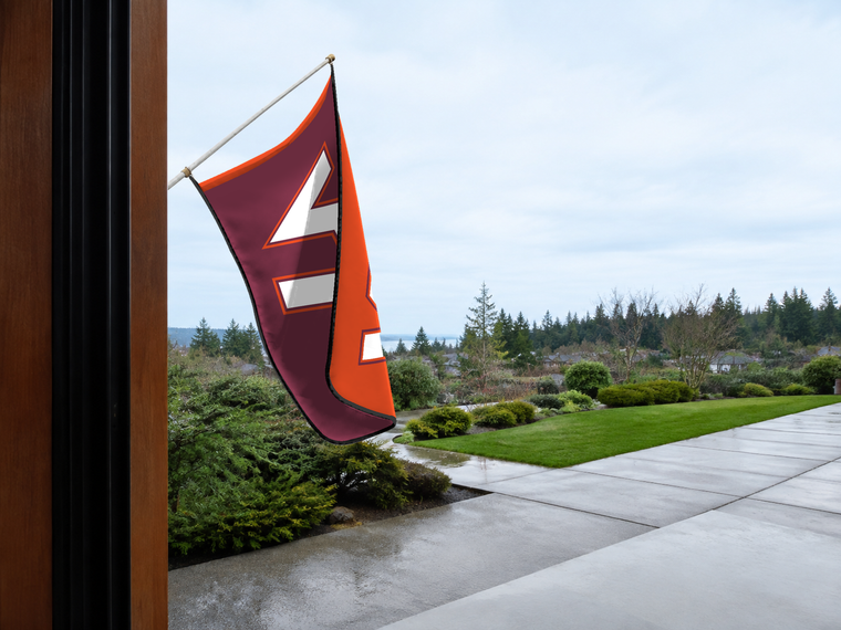 Virginia Tech Hokies Authentic Gameday Flag — approved one-scene environment view — EXO R89 — item_id=ncaa-fbs-virginia-tech-hokies — source_sha256=571a3ab747a31b5ff6afb85ec085408a380ac36a451d464642d6c6006c556032