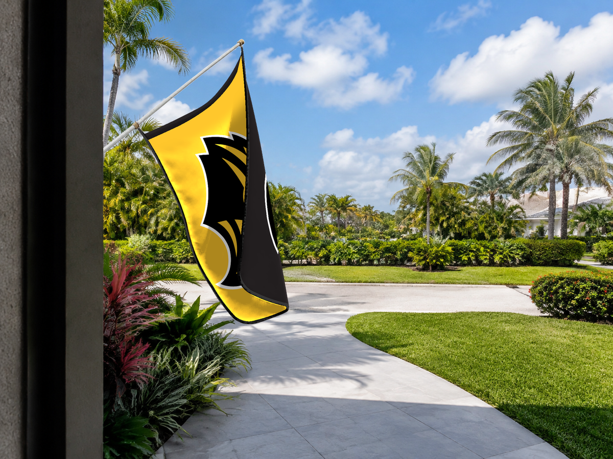 Southern Miss Golden Eagles Authentic Gameday Flag — approved one-scene environment view — EXO R89 — item_id=ncaa-fbs-southern-miss-golden-eagles — source_sha256=82e990a20196ba040ab42e52aed15306ec466cd23a6b3e269d947d1aefae44a4