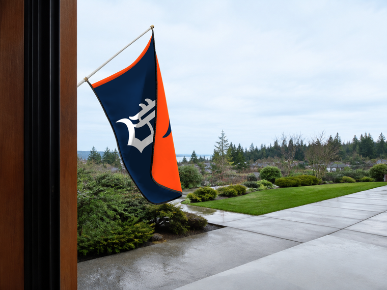 Detroit Tigers Authentic Gameday Flag — approved one-scene environment view — EXO R89 — item_id=mlb-detroit-tigers — source_sha256=ba7662c6bd64fcdf6eae7a0b8f736e5de52a814a1e0f51c8f44b265573d2ad85