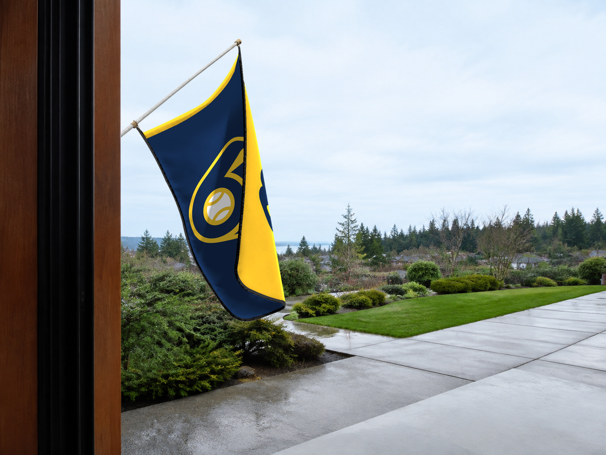Milwaukee Brewers Authentic Gameday Flag — approved one-scene environment view — EXO R89 — item_id=mlb-milwaukee-brewers — source_sha256=8962202da0680468f98004eaef70ffcbd56b906415154c8d229d55e032e763cf