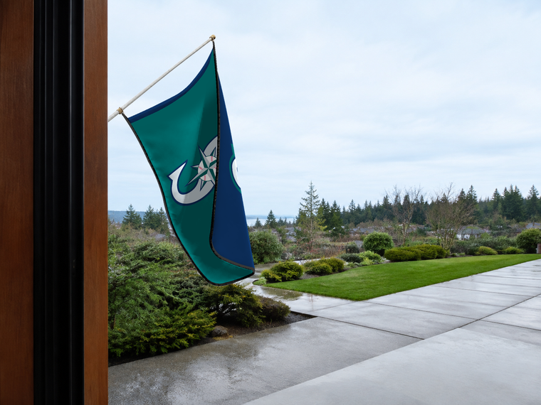 Seattle Mariners Authentic Gameday Flag — approved one-scene environment view — EXO R89 — item_id=mlb-seattle-mariners — source_sha256=1c210ce5bb0ab103b6da4bba4b0459beb75a79fd7fc4ed0490c91d0b6714d403