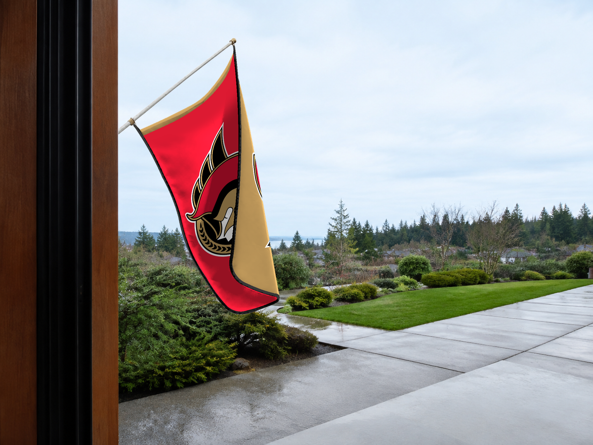 Ottawa Senators Authentic Gameday Flag — approved one-scene environment view — EXO R89 — item_id=nhl-ottawa-senators — source_sha256=67f58dbdfeba78782c38aae520e5c04f0204a53483e909b7c055d86dd80f8300