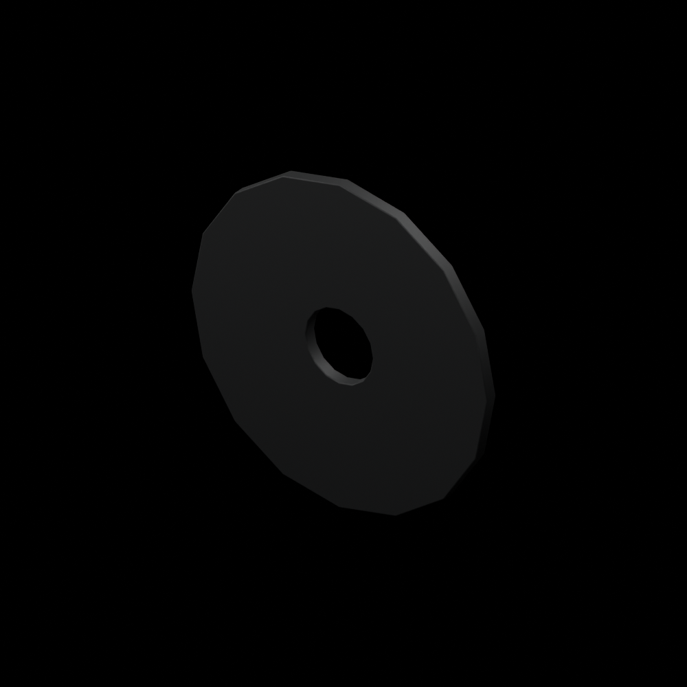 EXO-HDW 1/4-Inch Flat Washer - 90313A108-FLAT-WASHER-1-4-1-250OD - black-oxide stainless steel - clean isometric view