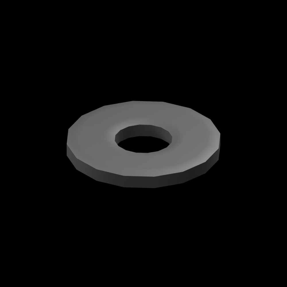EXO-HDW 1/4-Inch Flat Washer - black-oxide stainless steel - clean isometric view