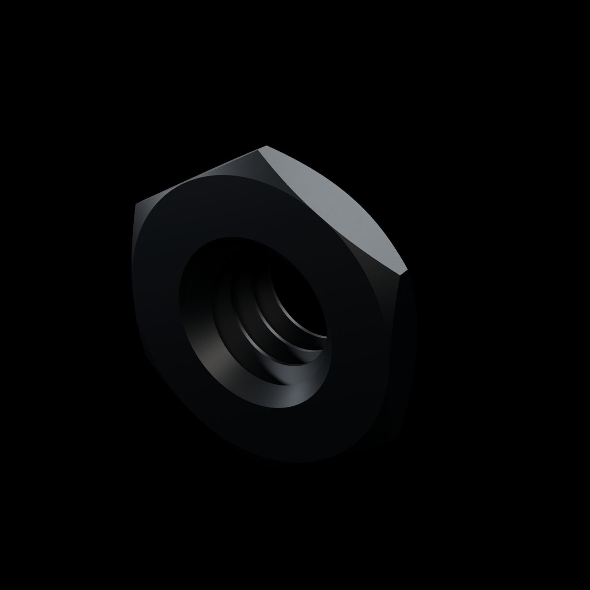EXOHDW 1/4-20 Flush Nut - Black oxide appearance reference - owner STEP geometry - R02 finish-controlled