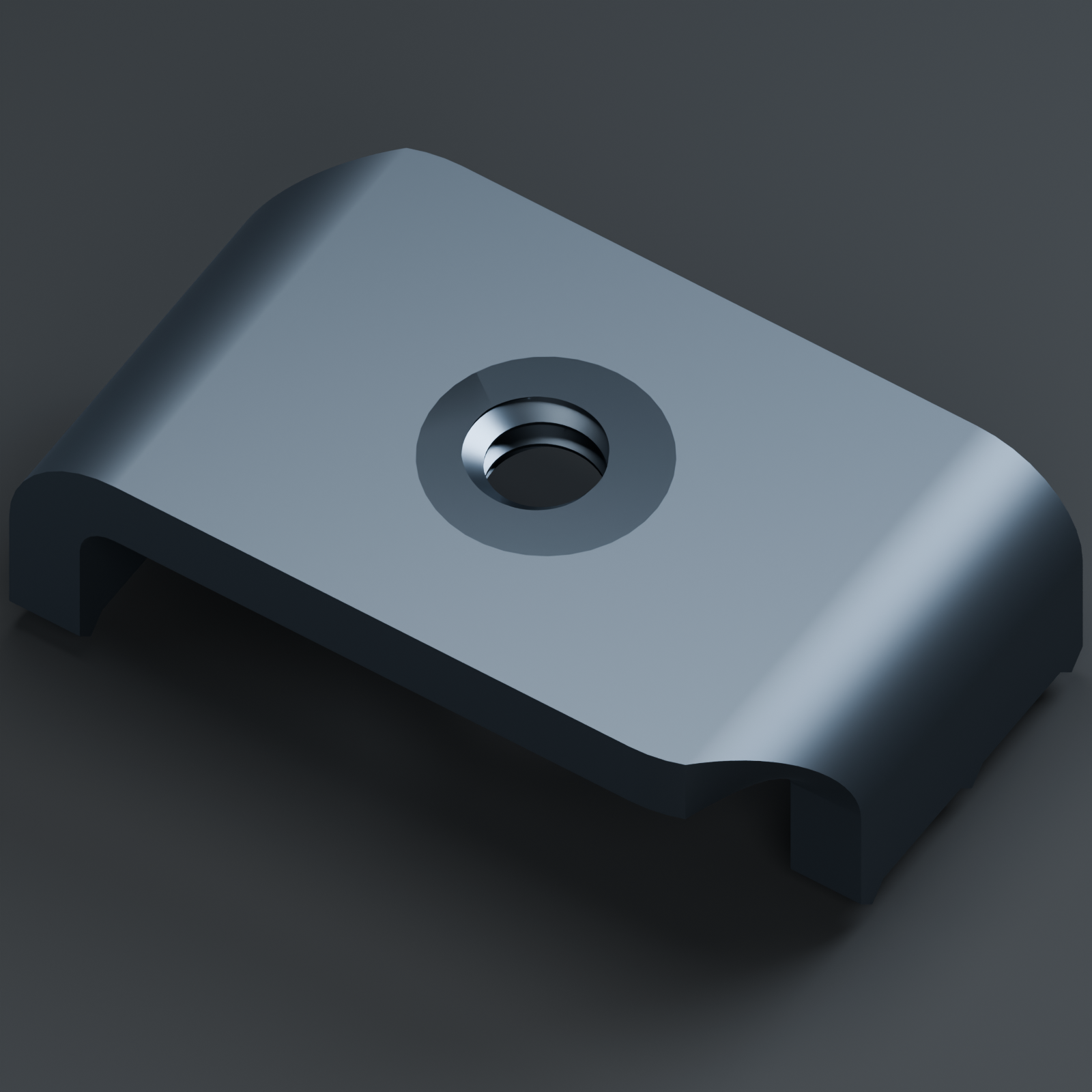 EXO SlipKnut flush press-fit insert — detail view / dark controlled R01 / sha256:9bec0c9f1b30