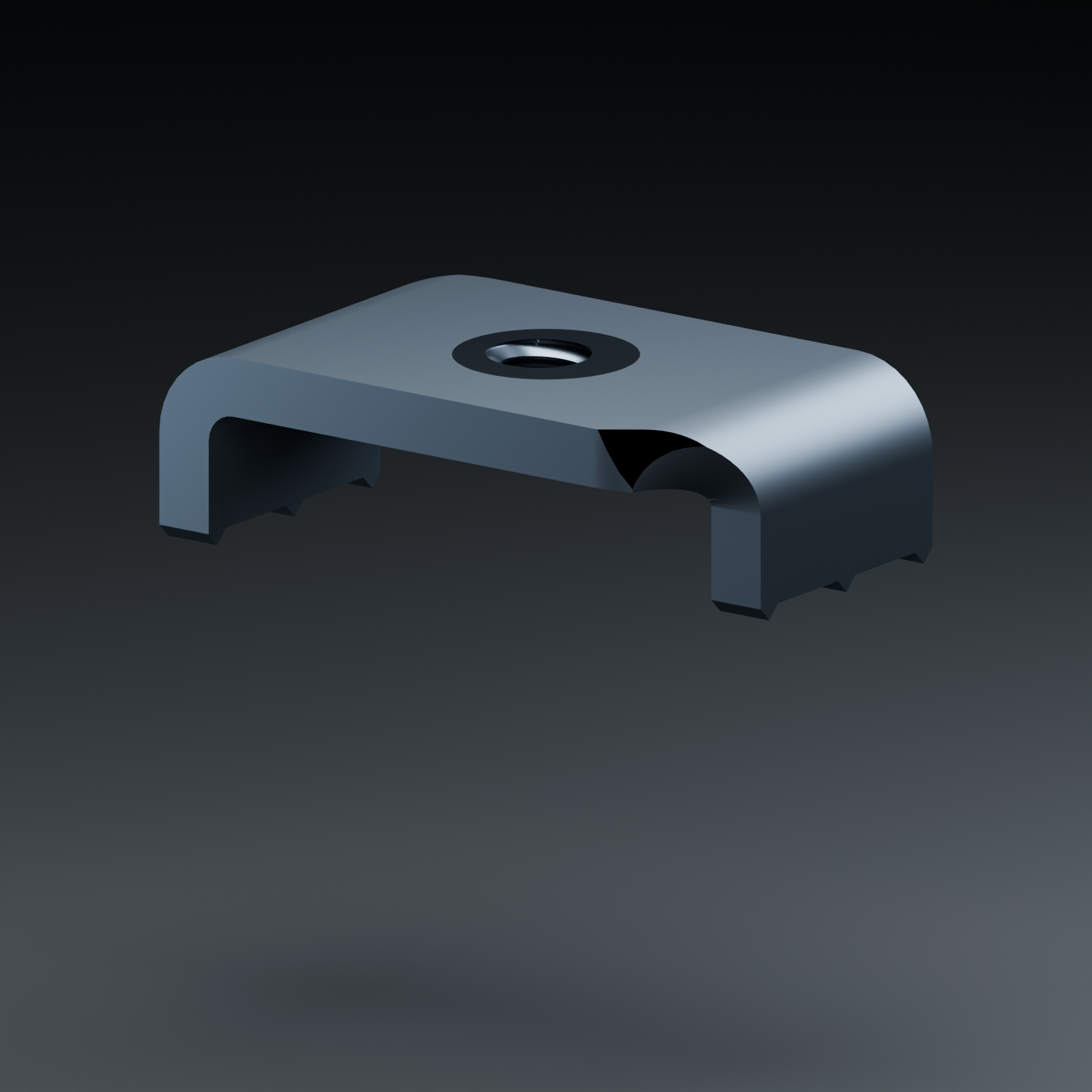 EXO SlipKnut locked-in leg and gripping-teeth geometry — underside view / dark controlled R01 / sha256:0feee0c02f9c