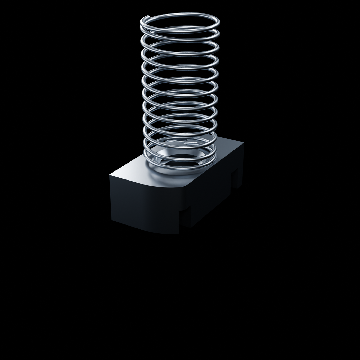 EXOSTRUT standard strut nut / 1/2-13 / With spring / 316 stainless steel / exact McMaster-Carr 3259T25 STEP geometry