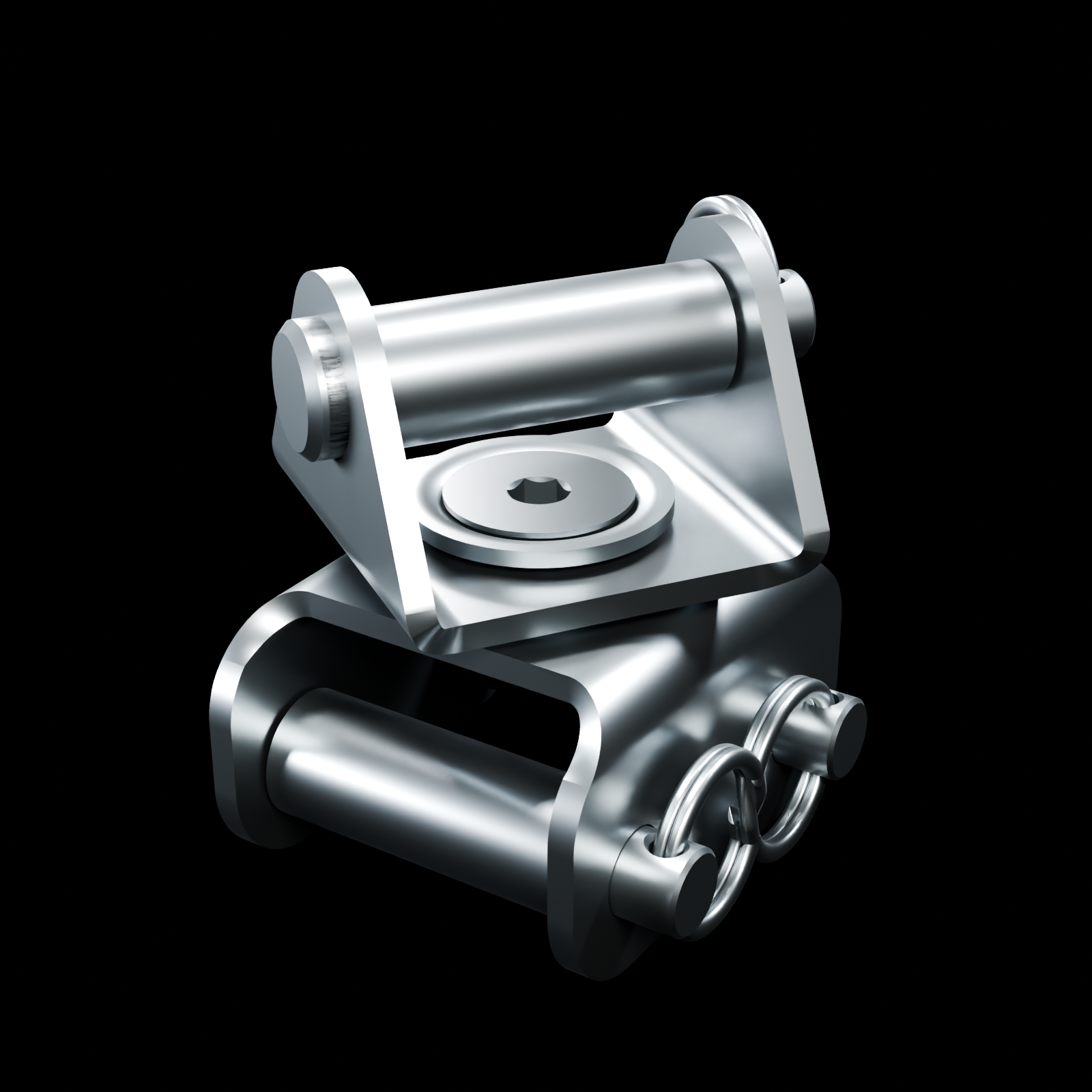 RolyPulley Swivel Kit joining two pulley bodies back to back so the strap paths can turn independently