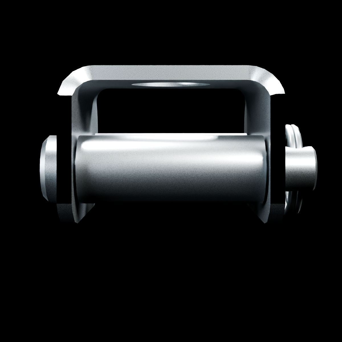 RolyPulley Dually — 1 in - tumbled polished 304 stainless steel - FRONT view