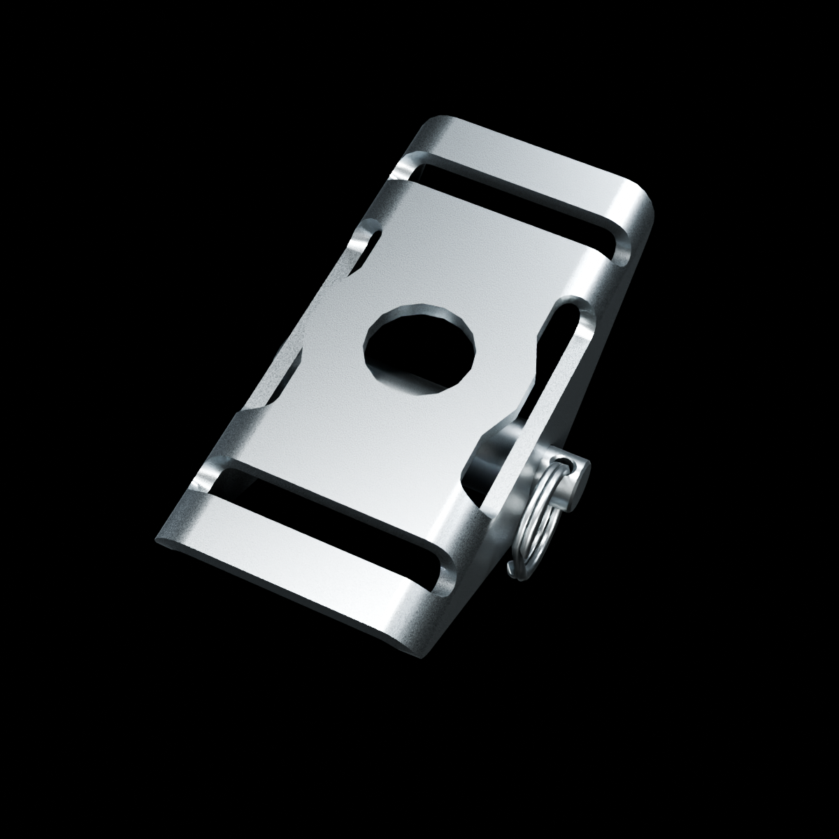 RolyPulley Equip — 1 in - tumbled polished 304 stainless steel - MOUNT view