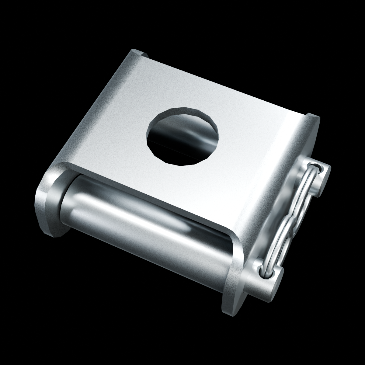 RolyPulley Dually — 1.25 in - tumbled polished 304 stainless steel - MOUNT view