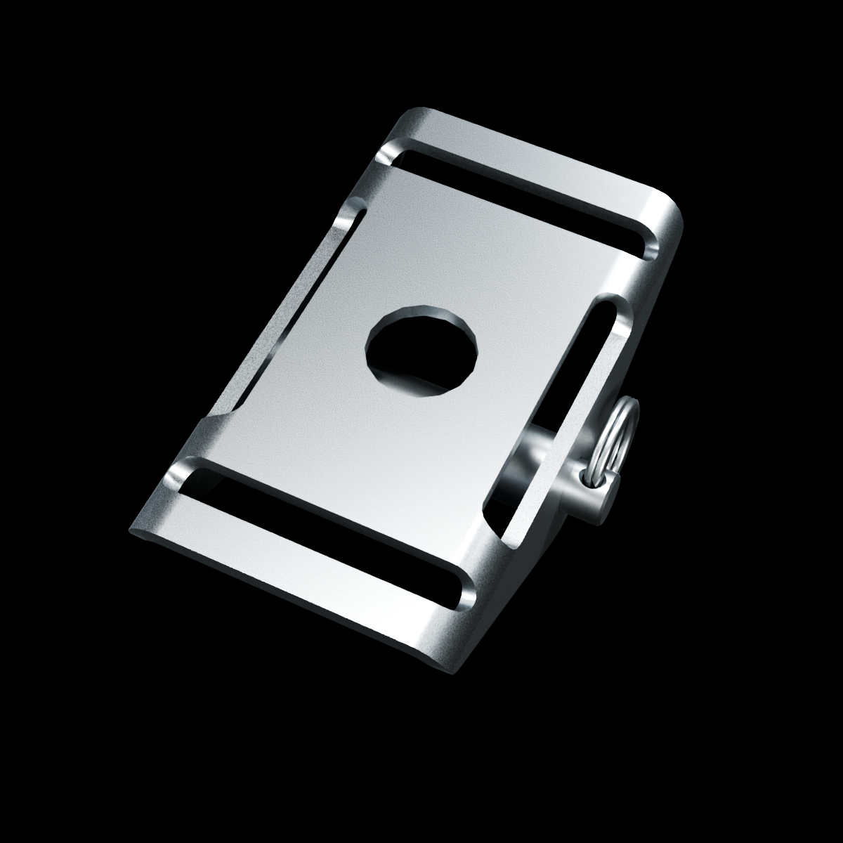 RolyPulley Equip — 1.25 in - tumbled polished 304 stainless steel - MOUNT view