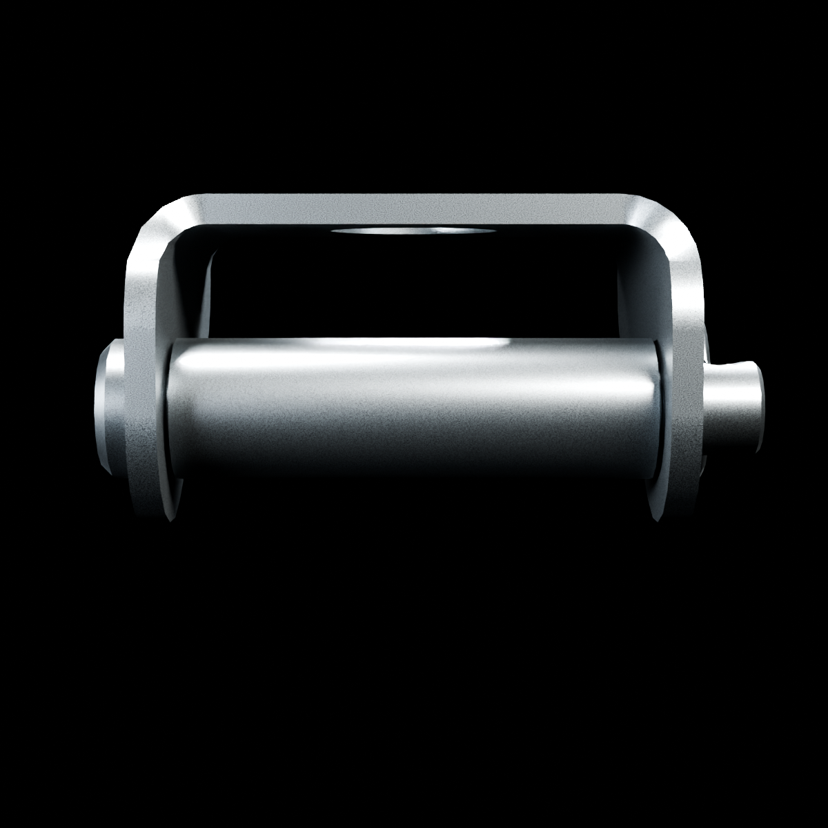 RolyPulley Offset — 1.25 in - tumbled polished 304 stainless steel - FRONT view