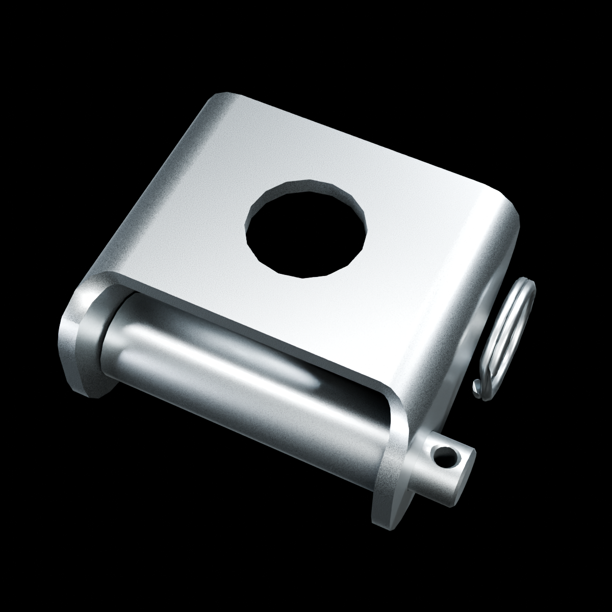 RolyPulley Offset — 1.25 in - tumbled polished 304 stainless steel - MOUNT view