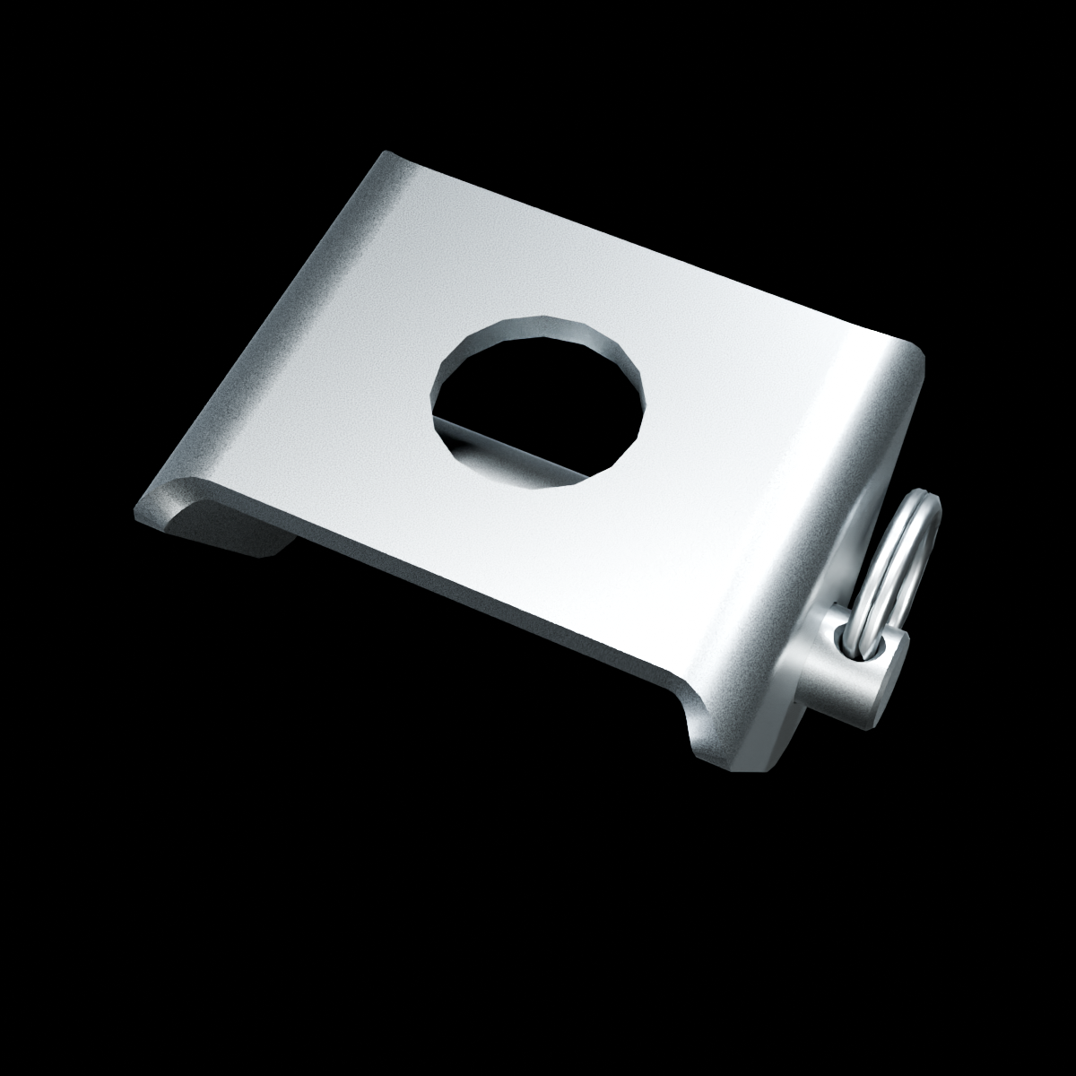 RolyPulley Straight — 1.25 in - tumbled polished 304 stainless steel - MOUNT view