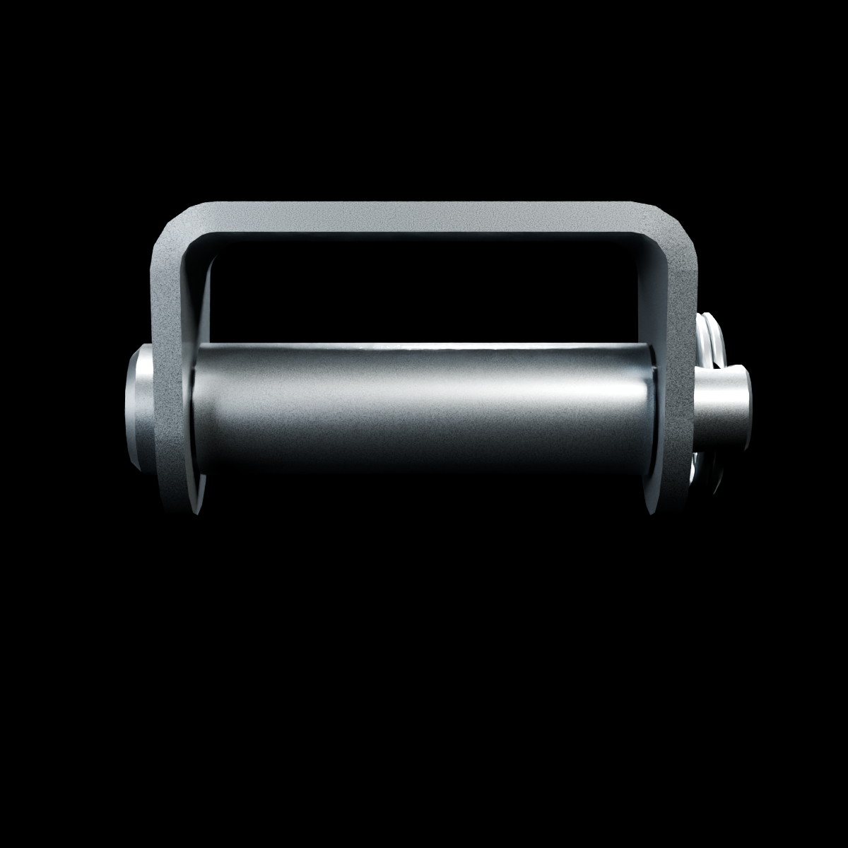 RolyPulley Webbing — 1.25 in - tumbled polished 304 stainless steel - FRONT view