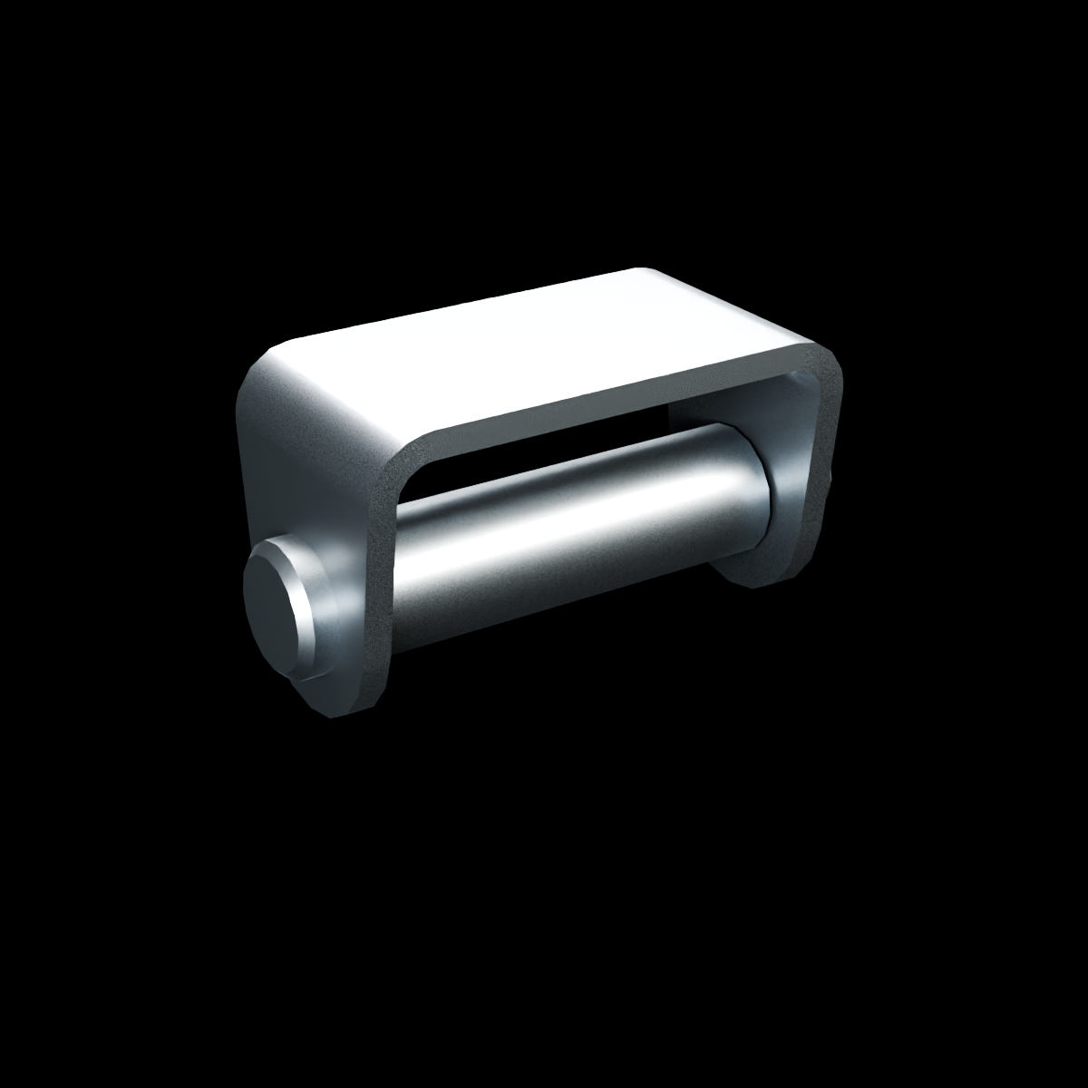 RolyPulley Webbing — 1.25 in - tumbled polished 304 stainless steel - REVERSE view
