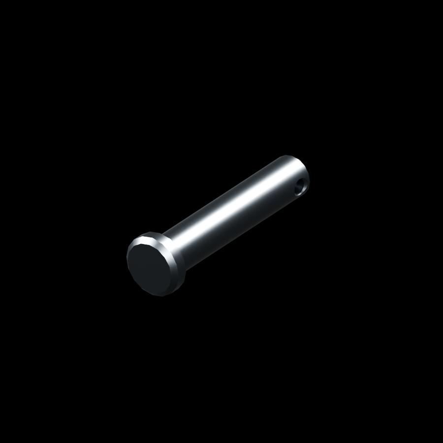 RolyPulley Clevis Pin Replacement - raw stainless steel - clean isometric view
