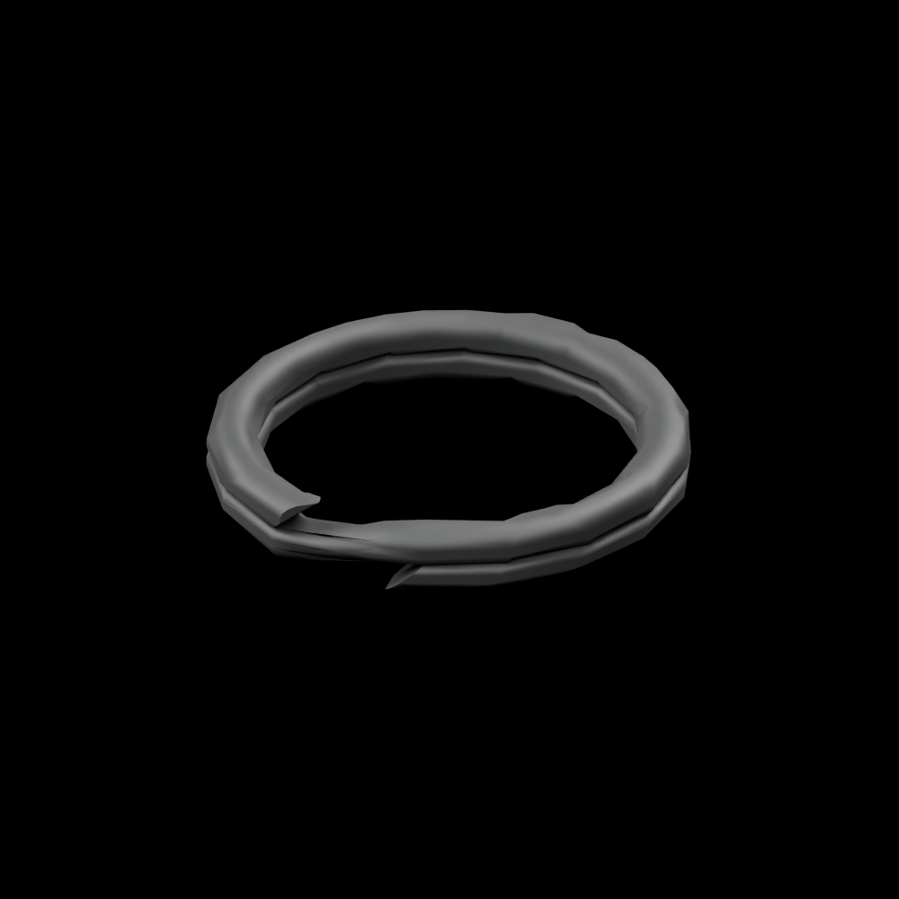 RolyPulley Split Ring Replacement - black-oxide stainless steel - clean isometric view