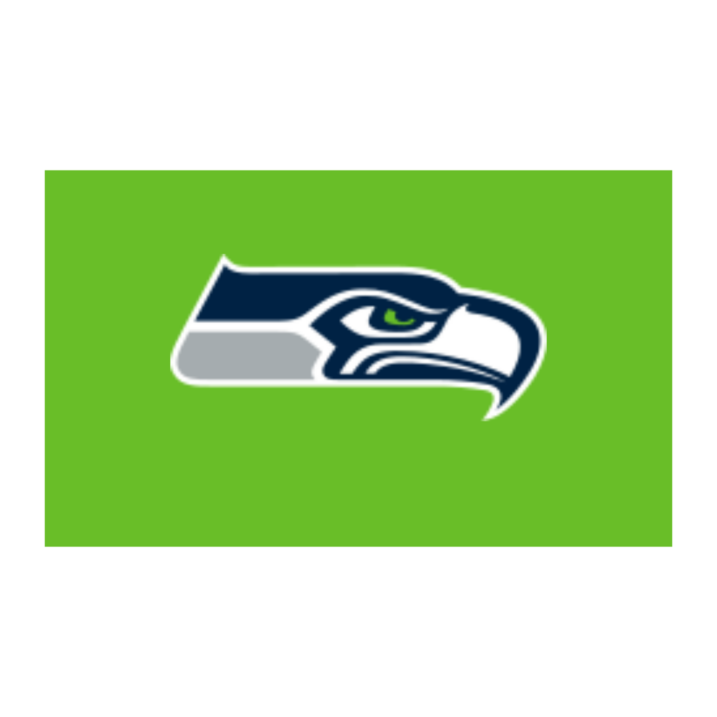 Seattle Seahawks Authentic Gameday Flag Side B, shown as high-resolution catalog artwork with an Action Green field and Seattle mark.