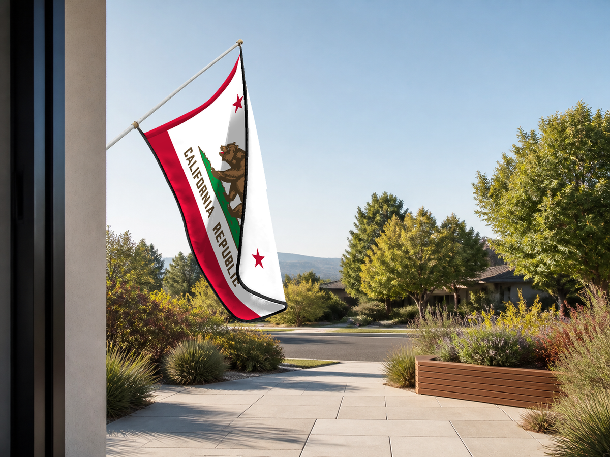 California State Flag — owner-approved corrected environment proof; source_sha256=23d733505b47735c0b8bef4db1e306e8e28a4a0200757109fb85ffe7f604b6ad; EXO FIX R47