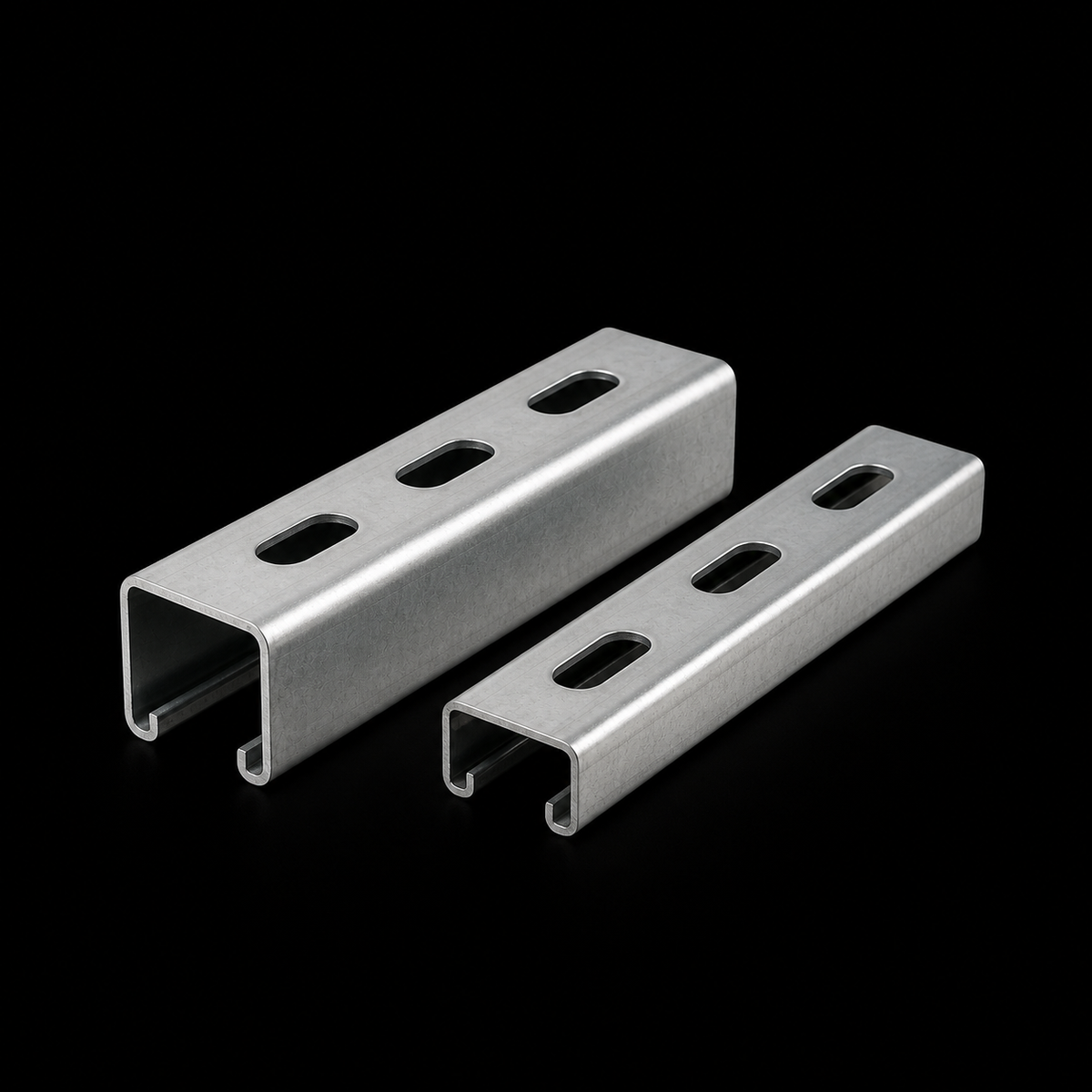 EXOSTRUT STD UNIVERSAL STRUT / galvanized three-slot channel profiles / EXO reference rendering / revision 1