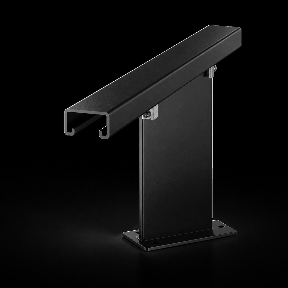 EXOSTRUT STD STRUT HANDRAILS / satin black modular handrail reference assembly / EXO reference rendering / revision 1