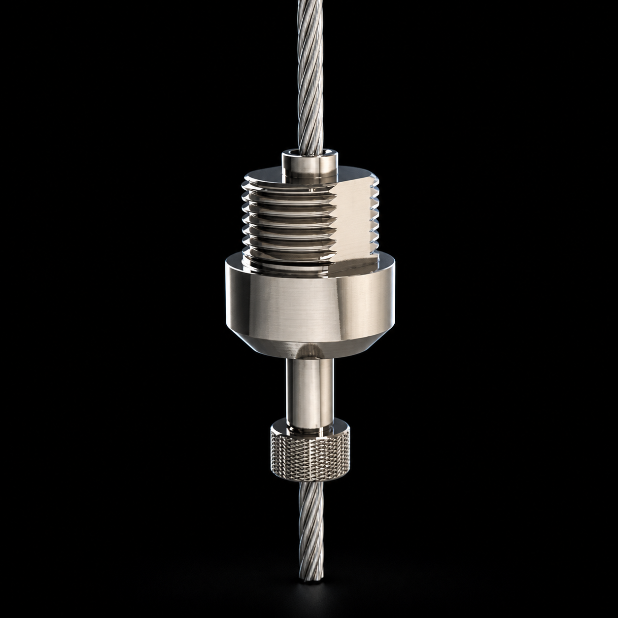 EXOSTRUT STRUT CABLE GRIPPER / threaded cable fitting / EXO reference rendering / revision 1