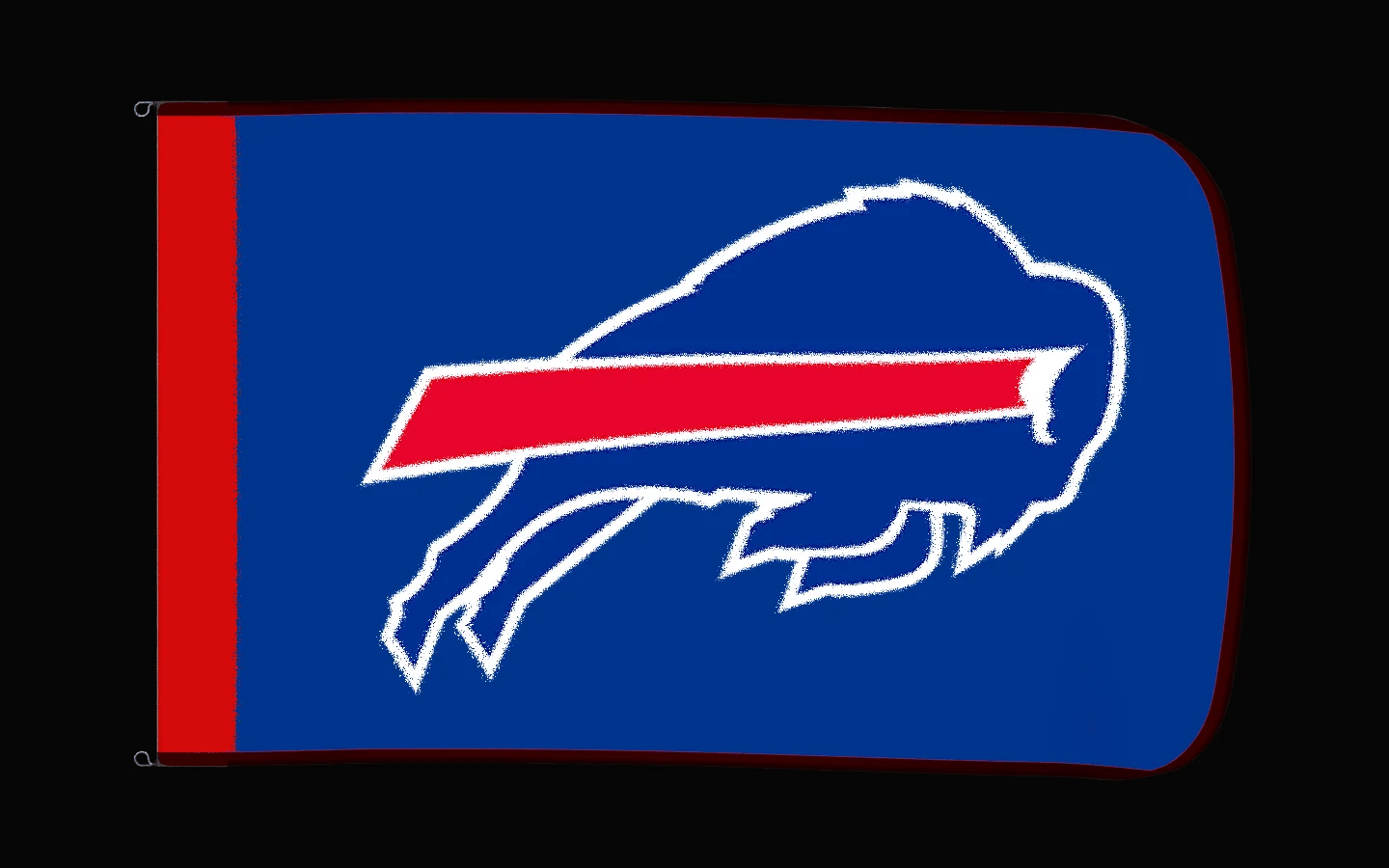 EXO rotating product view — Buffalo Bills Authentic Gameday Flag — controlled catalog turntable