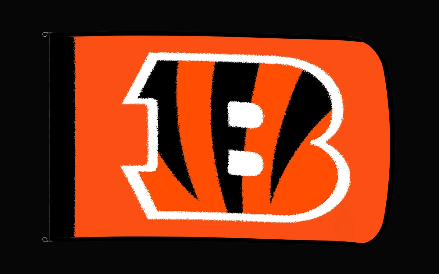 EXO rotating product view — Cincinnati Bengals Authentic Gameday Flag — controlled catalog turntable