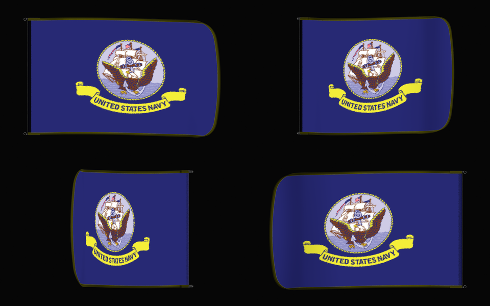 United States Navy Flag Authentic Gameday Flag — clean black four-view contact proof showing Front Design, Front Flying, Back Flying, and Back Design — source_sha256=5be9b566e5ee871aa0ca6741bca797774c947fdc5ca22ea6f96af838cba3260c