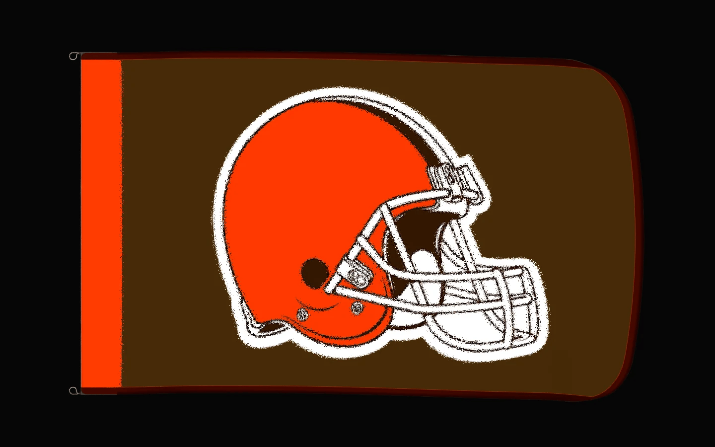 EXO rotating product view — Cleveland Browns Authentic Gameday Flag — controlled catalog turntable